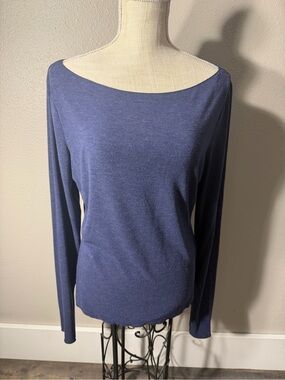 Garage Long Sleeve Scoop Neck Top in Blue